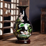 Vase Rétro Motif Fleurs de Lotus - Vignette | Vase Cute