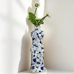 Vase Robe Kimono Chinois Bleu et Blanc - Vignette | Vase Cute