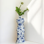 Vase Robe Kimono Chinois Bleu et Blanc - Vignette | Vase Cute