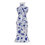 Vase Robe Kimono Chinois Bleu et Blanc - Vignette | Vase Cute