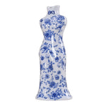 Vase Robe Kimono Chinois Bleu et Blanc - Vignette | Vase Cute