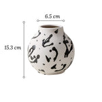 Vase Rond Blanc Motifs Décoratifs - Vignette | Vase Cute