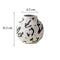 Vase rond blanc motifs décoratifs en céramique, dimensions modèle Encre sur fond blanc.