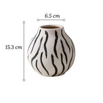 Vase Rond Blanc Motifs Décoratifs - Vignette | Vase Cute