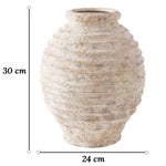 Vase Rustique Beige Cerclages Horizontaux - Vignette | Vase Cute