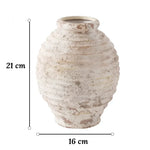 Vase Rustique Beige Cerclages Horizontaux - Vignette | Vase Cute