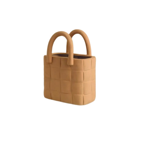 Vase sac design Morandi en Céramique couleur beige.