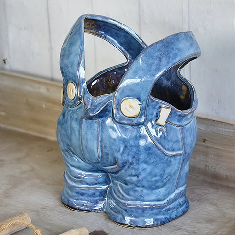 Vase Salopette Bleue Créatif présentation du modèle A sans fleurs.