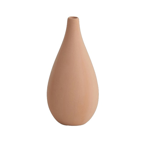 Vase simple blanc ou abricot en céramique modèle A couleur abricot.