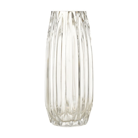 Vase simple incurvé vert ou transparent en verre modèle M transparent.