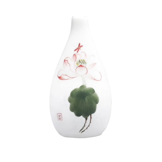 Vase Soliflore Chinois Motif Fleurs en Porcelaine modèle A.