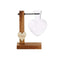 Vase soliflore forme cœur avec support en Verre & bois soliflore Cœur