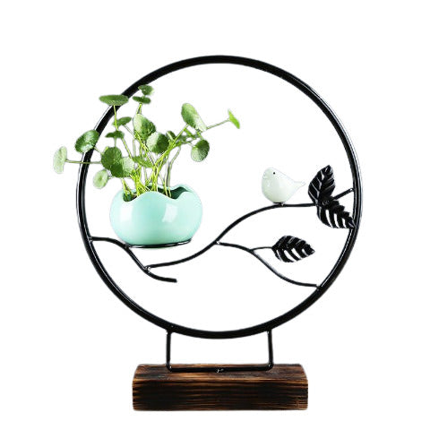 Vase soliflore inspiration Nature en Céramique et Acier, Style D.