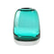 Vase soliflore ovale bleu translucide en verre modèle Bleu M.