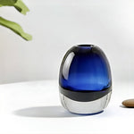 Vase Soliflore Ovale Bleu Translucide - Vignette | Vase Cute
