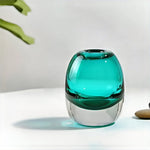 Vase Soliflore Ovale Bleu Translucide - Vignette | Vase Cute