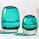 Vase Soliflore Ovale Bleu Translucide - Vignette | Vase Cute