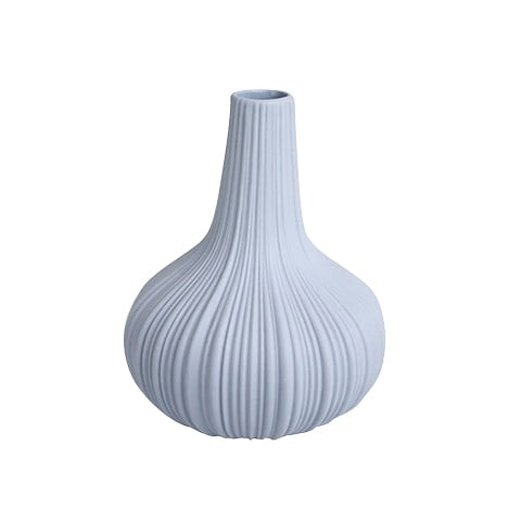 Vase soliflore style scandinave en céramique modèle Bleu sur fond blanc.