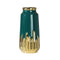 Vase somptueux motif stalagmites dorées en céramique modèle M vert.