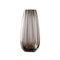 Vase strié coloré marron transparent en verre modèle S.