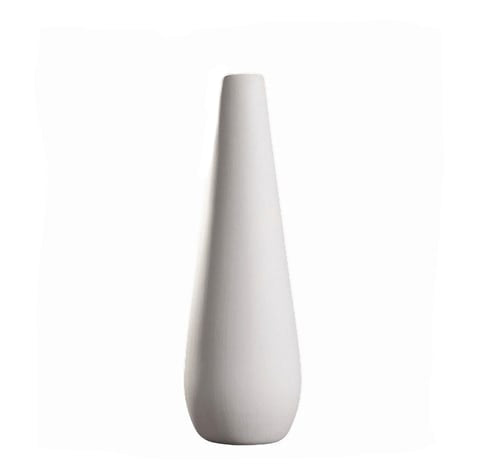 Vase tendance blanc nordique en céramique modèle Grand sur fond blanc.