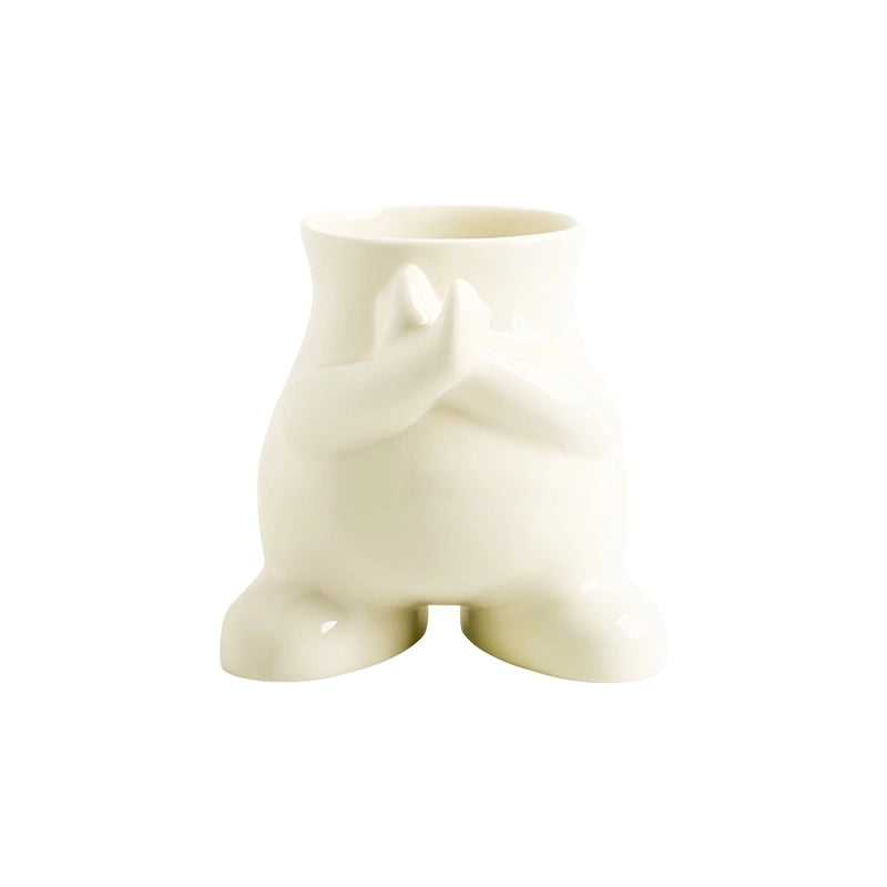 Vase Tendance Bonhomme Dessin Animé présentation du modèle C sans fleurs sur fond blanc.