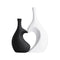 Vase Tendance Duo Cœur Design en Céramique modèle Duo Noir et Blanc.