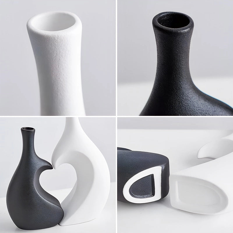 Vase Tendance Duo Cœur Design en Céramique présentation des détails.
