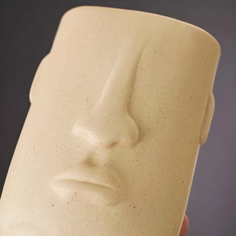 Vase Tendance Visage Moai Créatif en Céramique détails