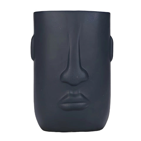 Vase Tendance Visage Moai Créatif en Céramique modèle Bleu