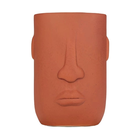 Vase Tendance Visage Moai Créatif en Céramique modèle Corail