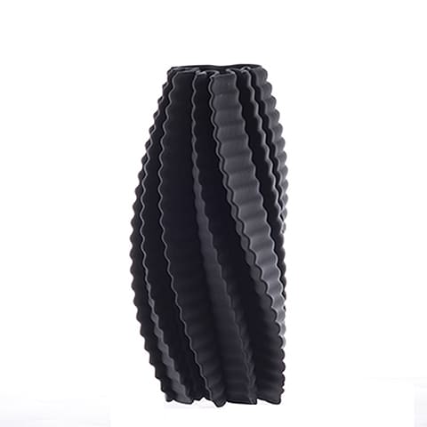 Vase torsadé effet 3D modèle noir L.
