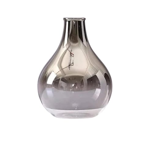 Vase transparent argenté goutte d'eau modèle moyen.