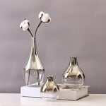 Vase Transparent Argenté Goutte d'Eau - Vignette | Vase Cute