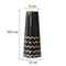 Vase trapèze noir motif doré modèle Grand avec dimensions.