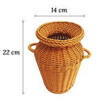 Vase Tressé Artisanal avec Anses - Vignette | Vase Cute
