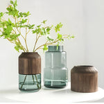 Vase Tubulaire Transparent Bi-Matières - Vignette | Vase Cute