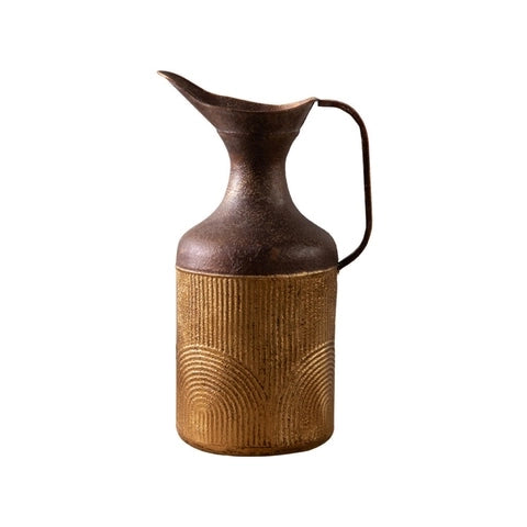 Vase Vieilli Pichet Bicolore en Métal