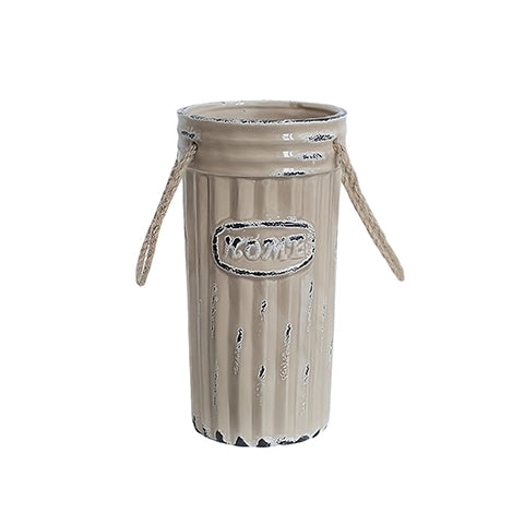 Vase vieilli pot à fleurs pastel avec lien de chanvre en céramique modèle Abricot.
