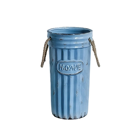 Vase vieilli pot à fleurs pastel avec lien de chanvre en céramique modèle Bleu.