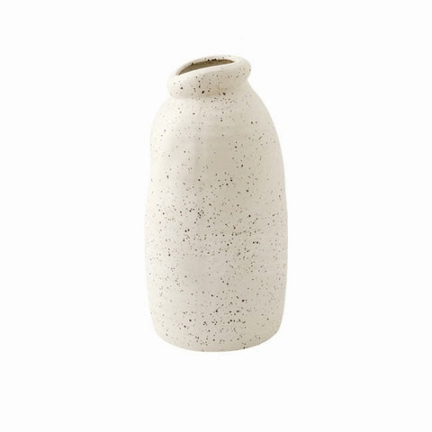 Vase vintage blanc moucheté en céramique modèle A.