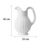 Vase Vintage Cruche Blanche Striée - Vignette | Vase Cute