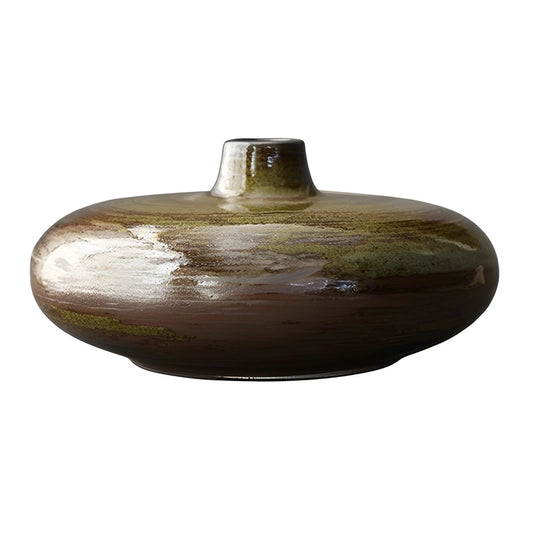 Vase Vintage Poterie Ikebana en Céramique modèle vert.