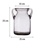 Vase Violet Verre Bullé avec Anses - Vignette | Vase Cute