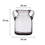 Vase Violet Verre Bullé avec Anses - Vignette | Vase Cute