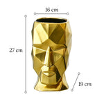 Vase Visage Design Doré - Vignette | Vase Cute