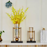 Grand Vase Transparent Cerclé sur Support - Vignette | Vase Cute