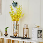 Grand Vase Transparent Cerclé sur Support - Vignette | Vase Cute