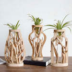 Soliflore Artisanal Bois Naturel Sculpté - Vignette | Vase Cute