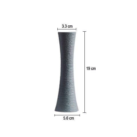 Soliflore blanc ou gris forme sablier dimensions sur fond blanc.